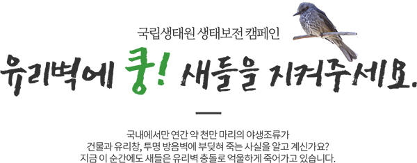 국립생태원 개원5주년 생태보전캠페인 '유리벽에 쿵!',https://www.nie.re.kr/birdsaver