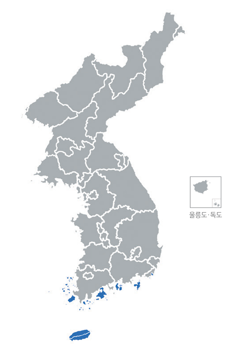 한반도 분포지도
