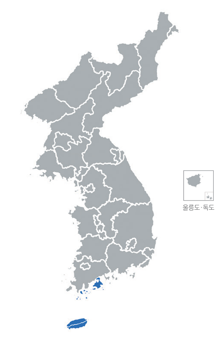 한반도 분포지도