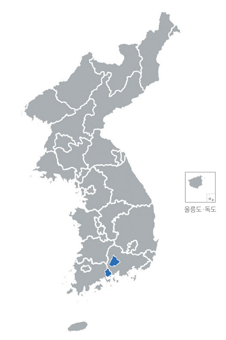 한반도 분포지도