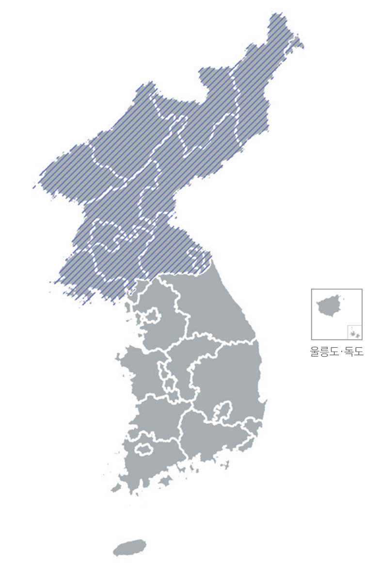 한반도 분포지도