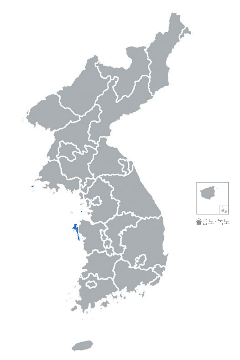 한반도 분포지도