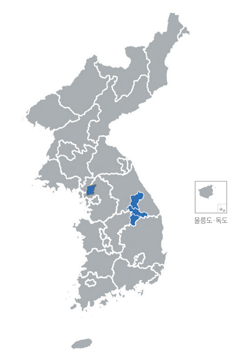 한반도 분포지도