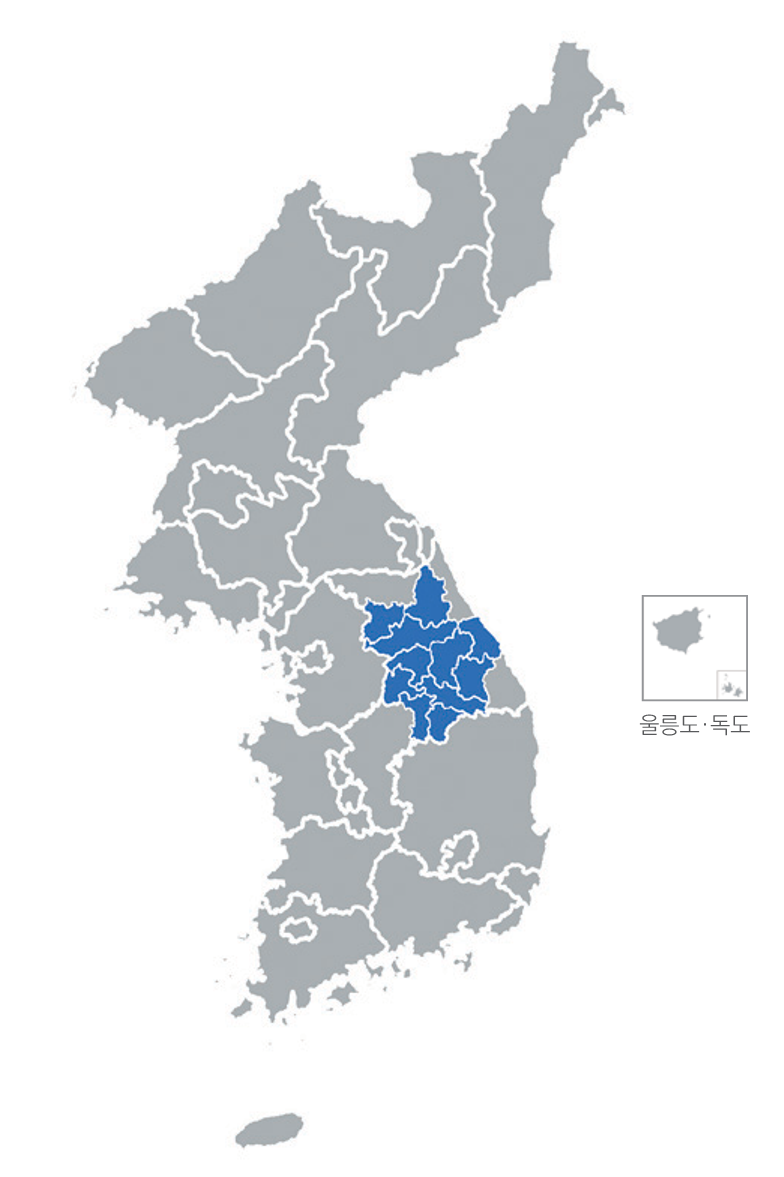 한반도 분포지도