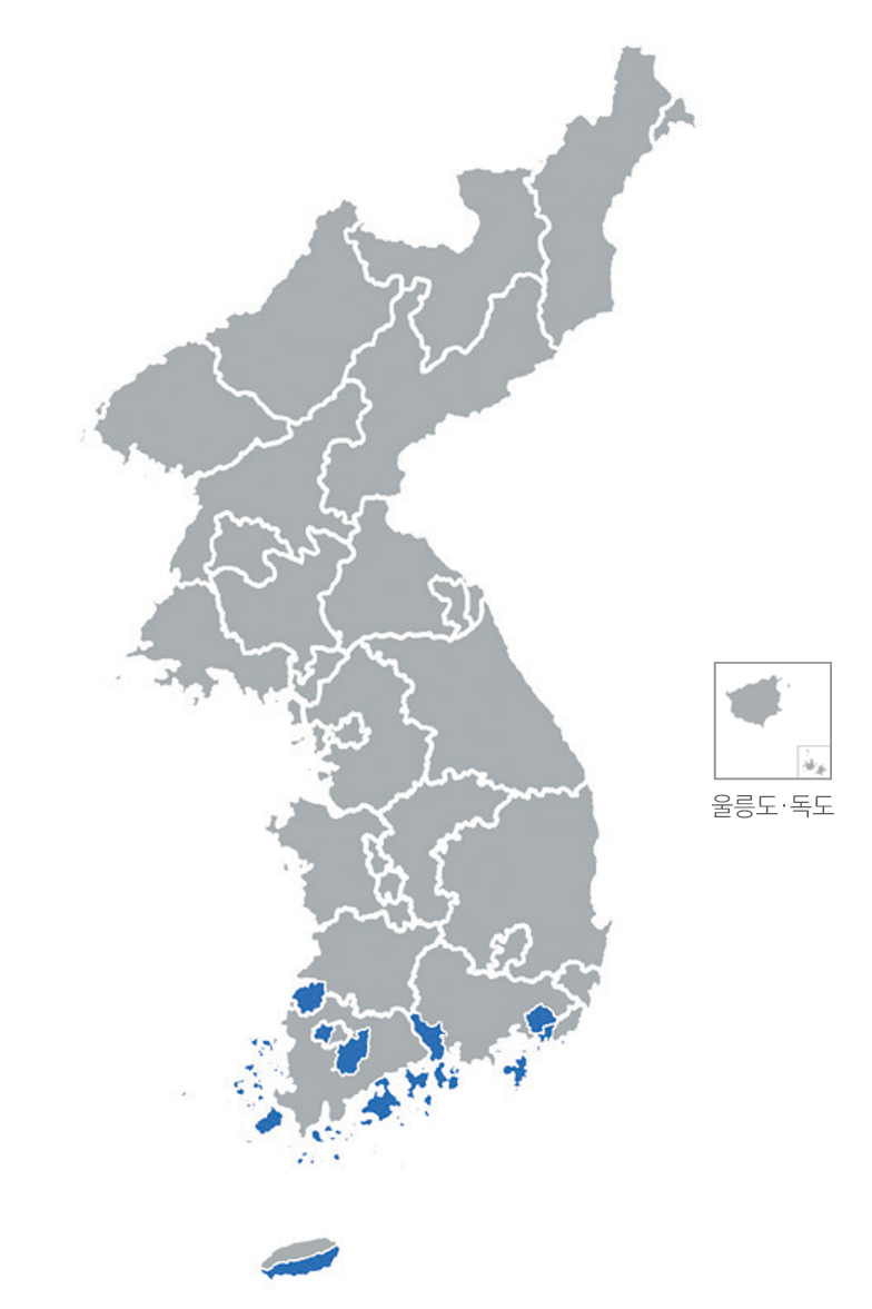한반도 분포지도