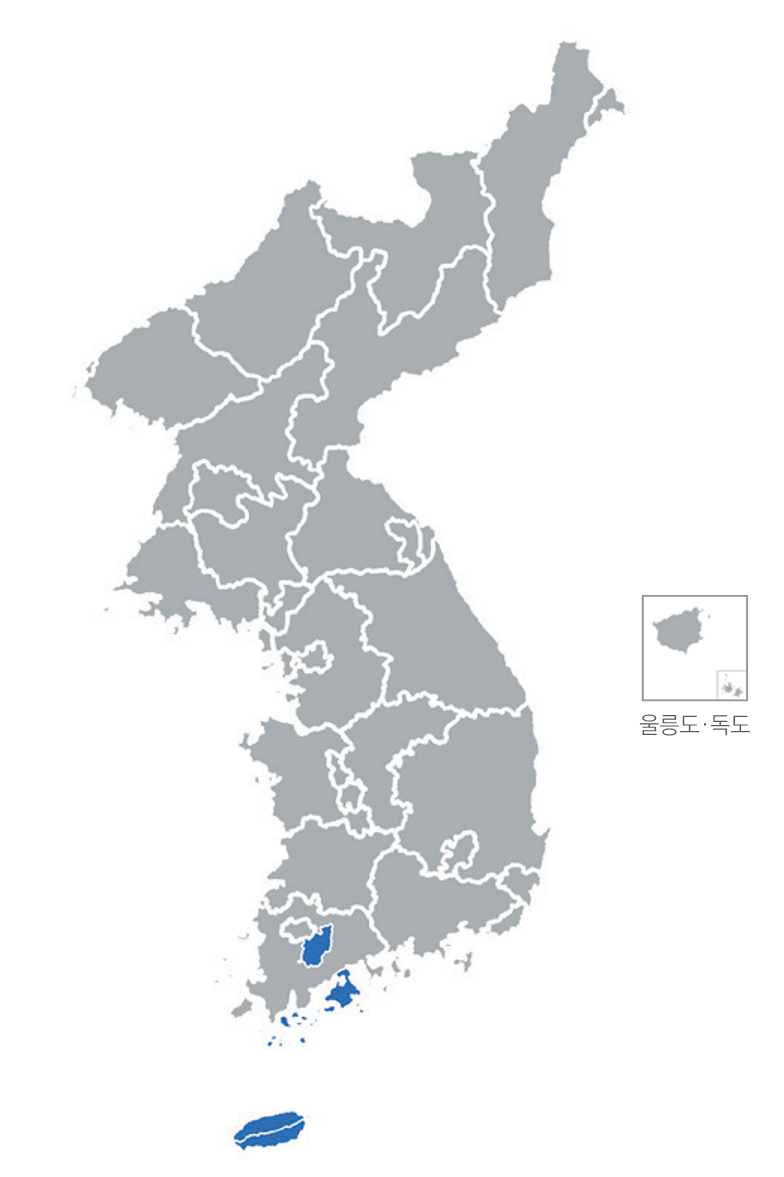 한반도 분포지도