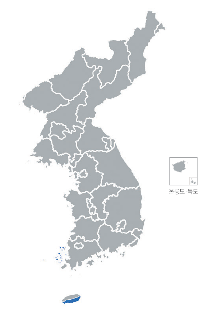 한반도 분포지도