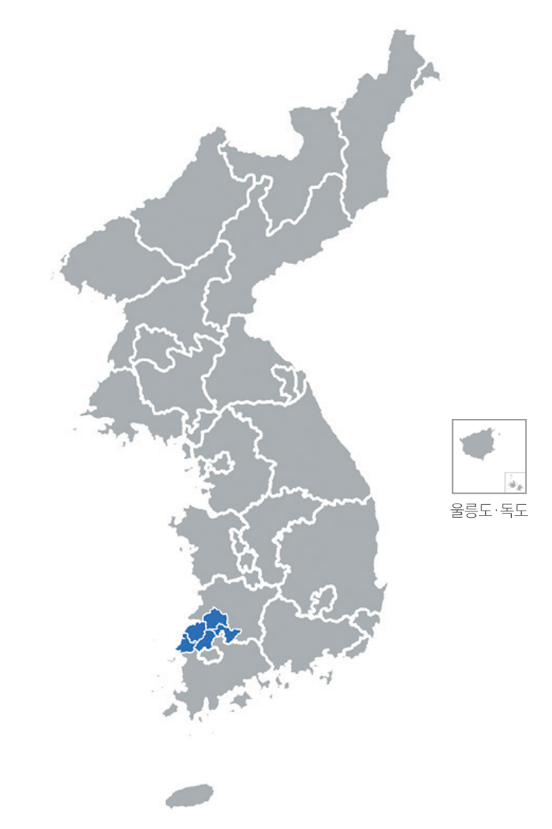 한반도 분포지도
