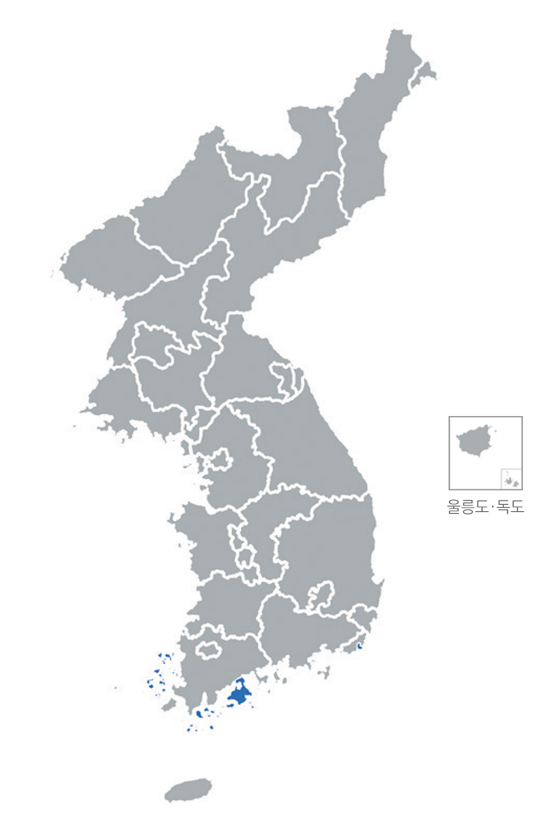한반도 분포지도