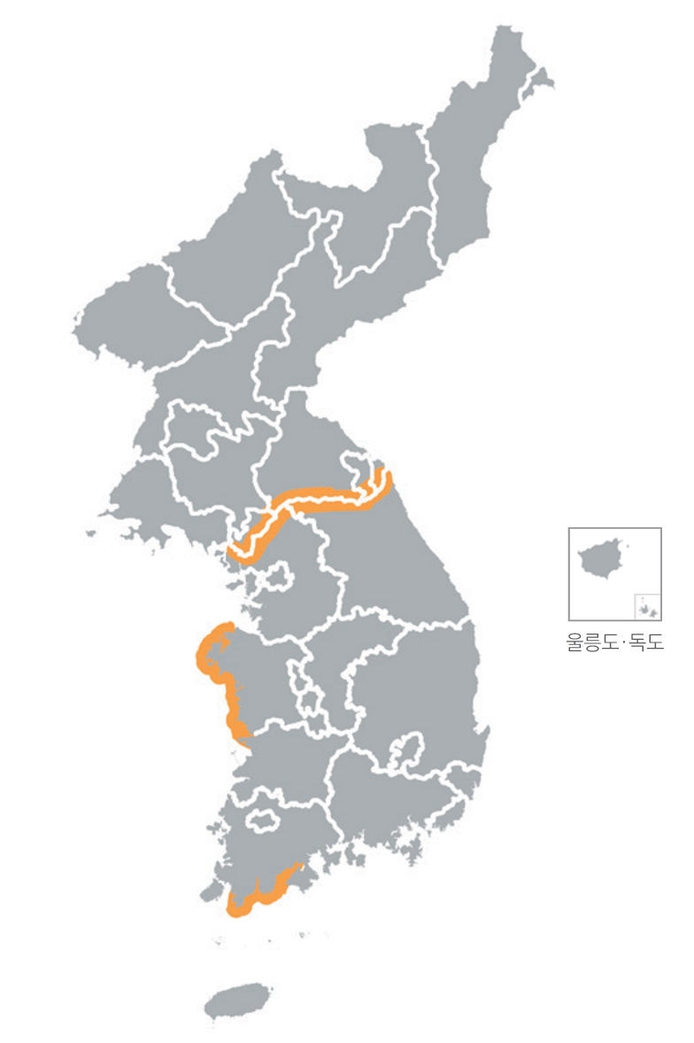 한반도 분포지도