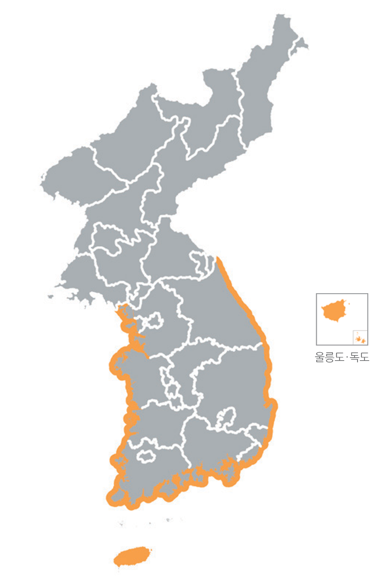 한반도 분포지도