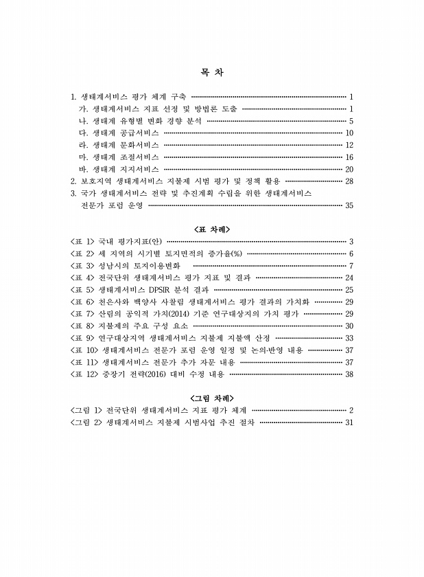 (2017) 전국단위 생태계서비스 평가 체계 수립을 위한 연구 : 요약보고서. [vol. 4]